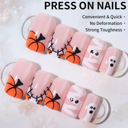 Festliches Halloween Press-On Nagelkunst Set Brehn