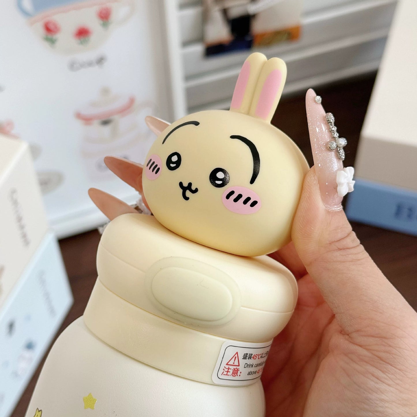 Damen Edelstahl Trinkflasche mit interaktivem Tierkopfdesign Brehn