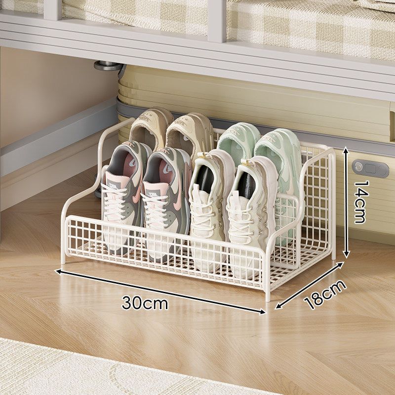 Kompakter drei-reihiger Low-Profile Draht-Schuh-Organizer-Regal