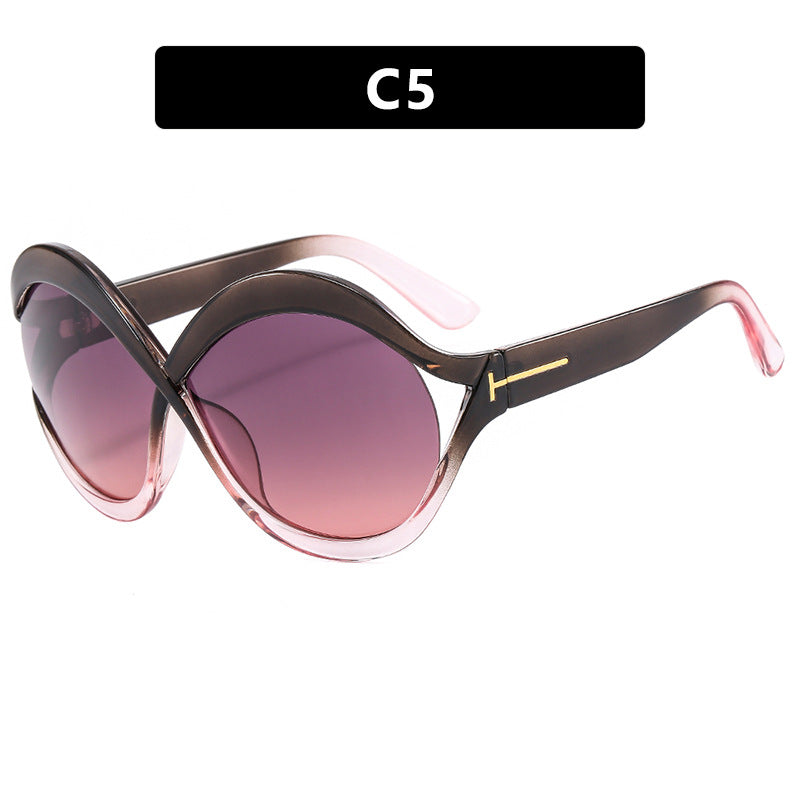 Damen extravagante Cat-Eye Sonnenbrille mit geschwungenem Rahmen Brehn