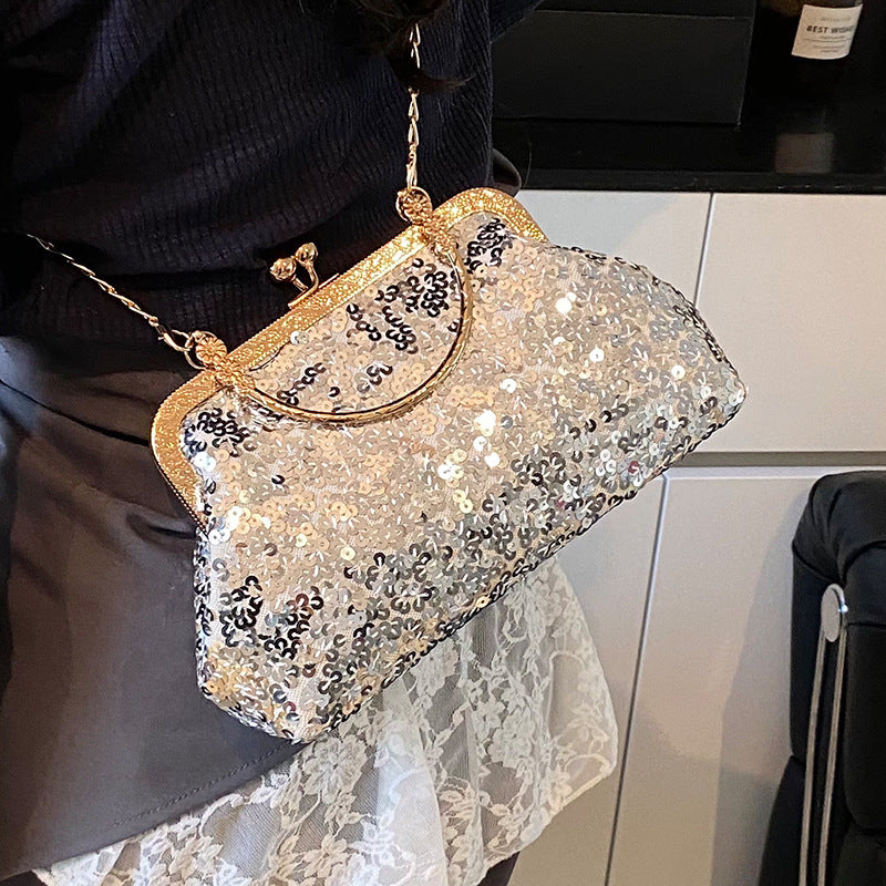 Elegante Pailletten Abendtasche