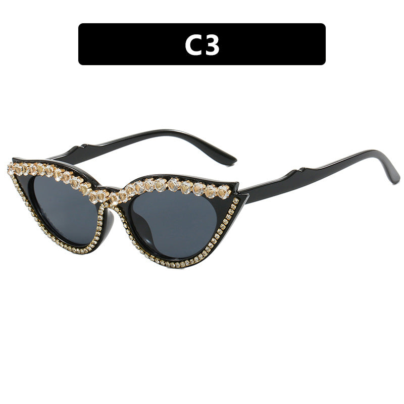 Damen Cat-Eye Sonnenbrille mit funkelndem Strass Brehn