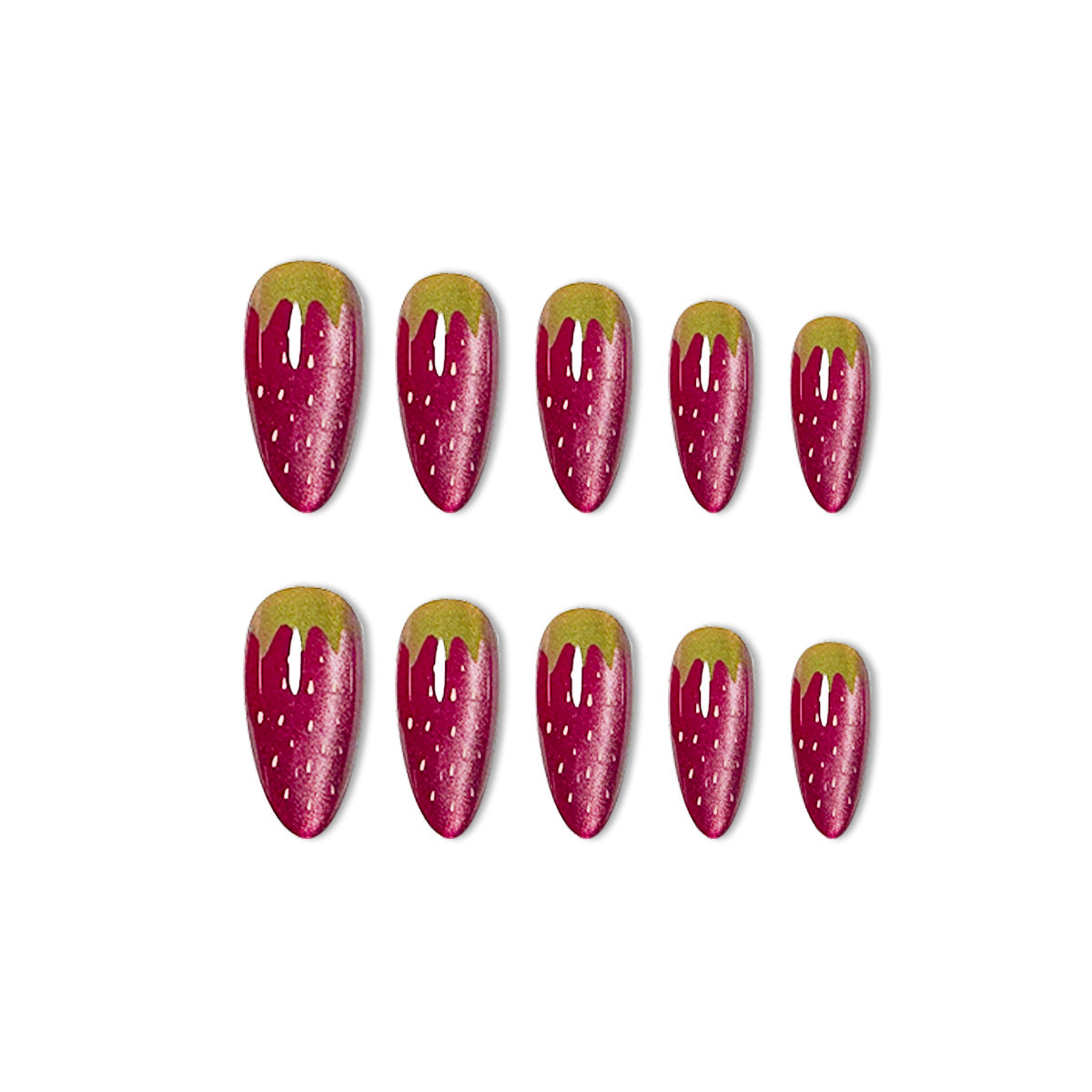 Erdbeer-Themen-Acryl-Nagelverzierungen Brehn