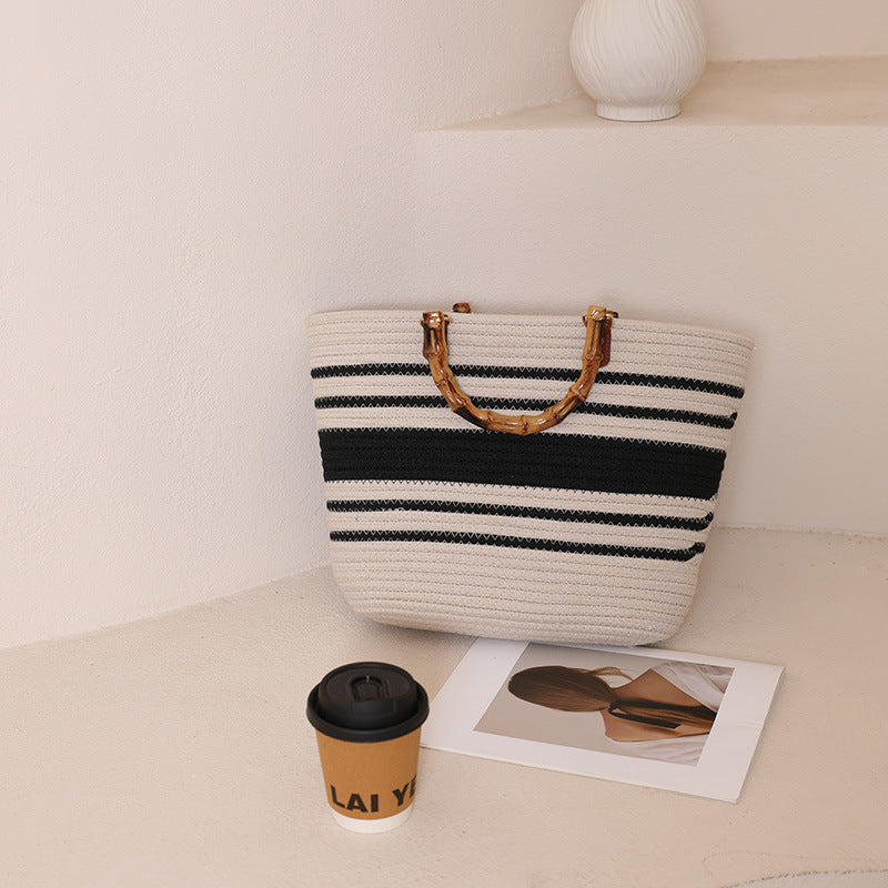 Damen Tragetasche mit elegantem geflochtenem Griff Brehn