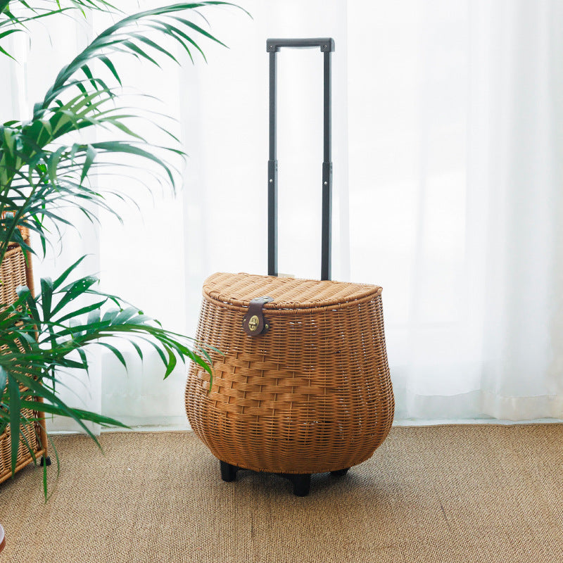 Geflochtener Rattan Lounge-Stuhl Brehn