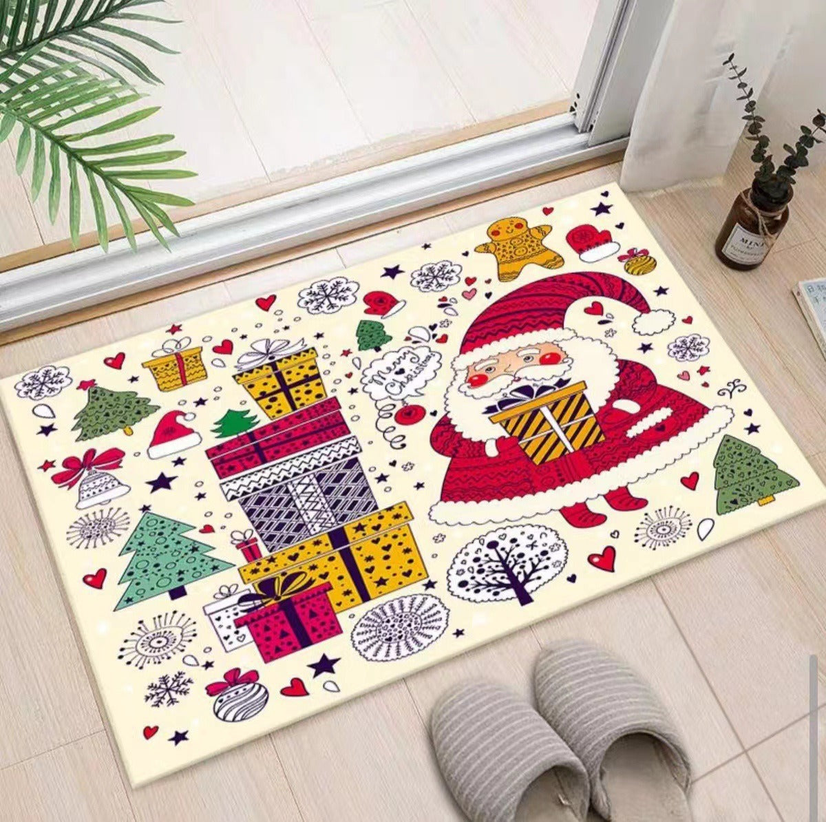 Weihnachtlich dekorierte Eingangsbereichmatte Brehn