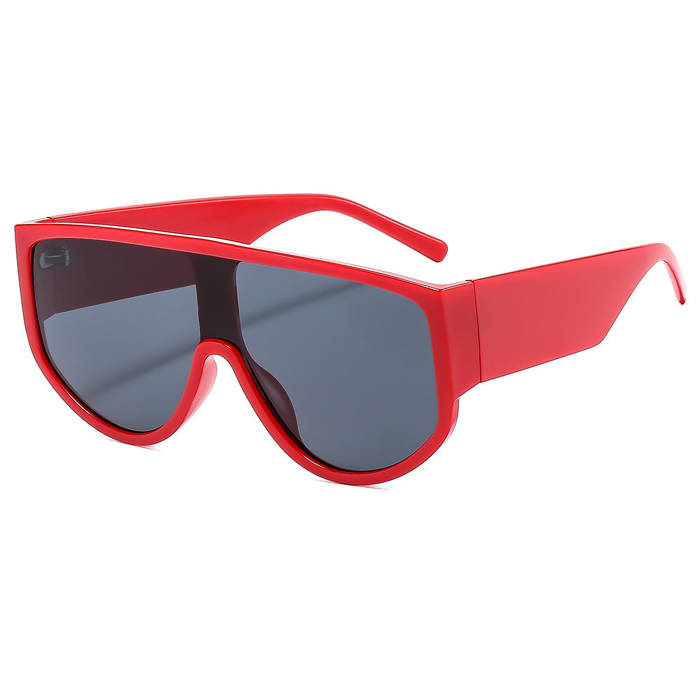 Damen Fashion-Sonnenbrille mit futuristischem, transparentem Rahmen und großem Schutz Brehn