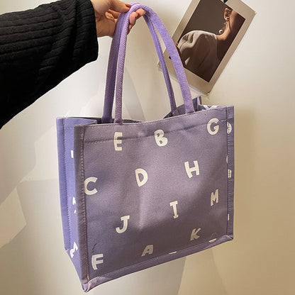 Alphabet Druck Canvas Tragetasche