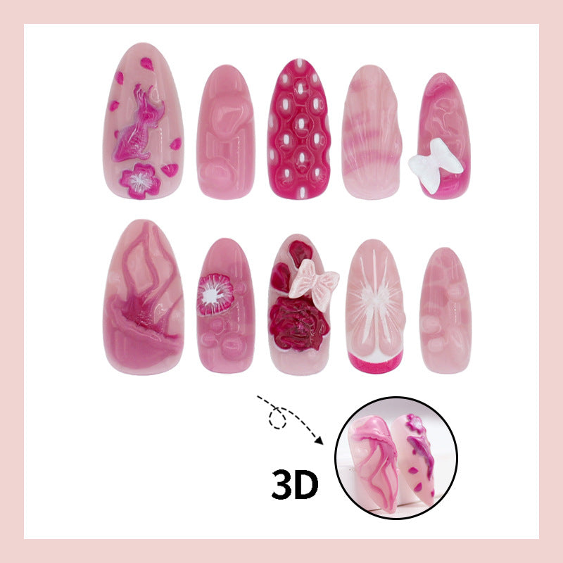 Kunstnagelset mit floralen und maritimen Designs Brehn