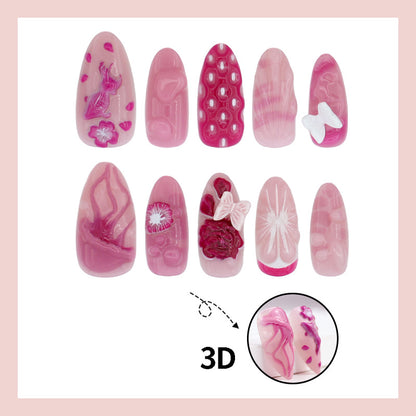 Kunstnagelset mit floralen und maritimen Designs Brehn