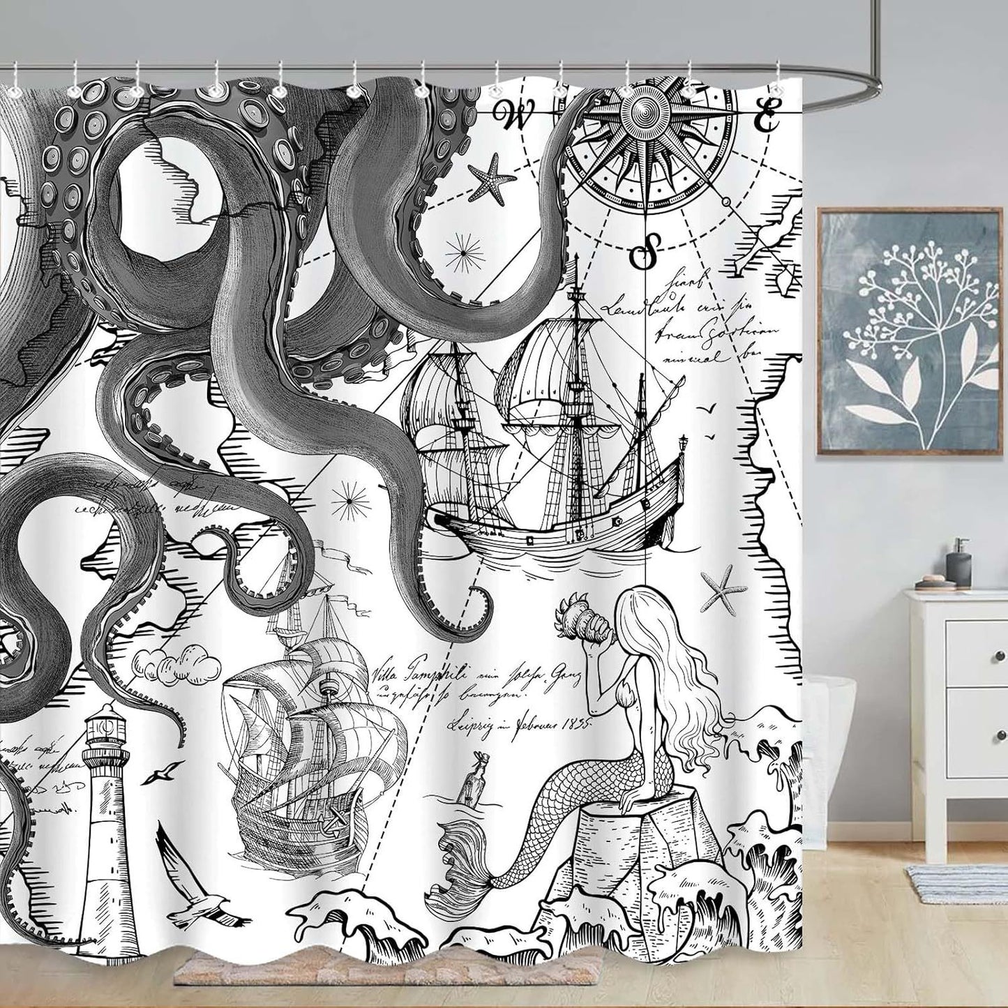 Ocean-Theme Duschvorhang Brehn