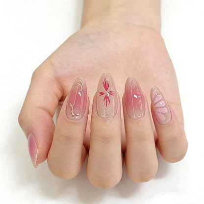 Künstlerisches florales Ombre Drucknagel-Set Brehn