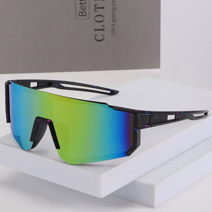 Herren Futuristische Übergroße Schild Sonnenbrille Brehn