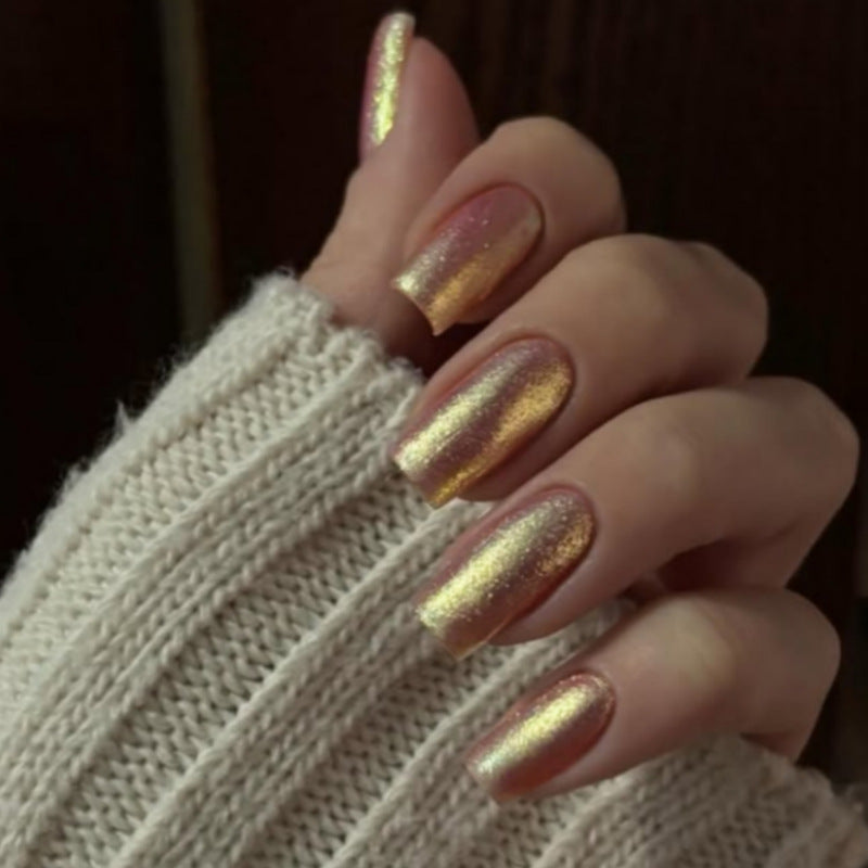 Glänzendes reflektierendes Press-On-Nagelset Brehn