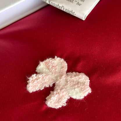 Luxuriöses Baumwollsatin-Bettwäsche-Set mit gestickten Schleifen und Rüschendetails