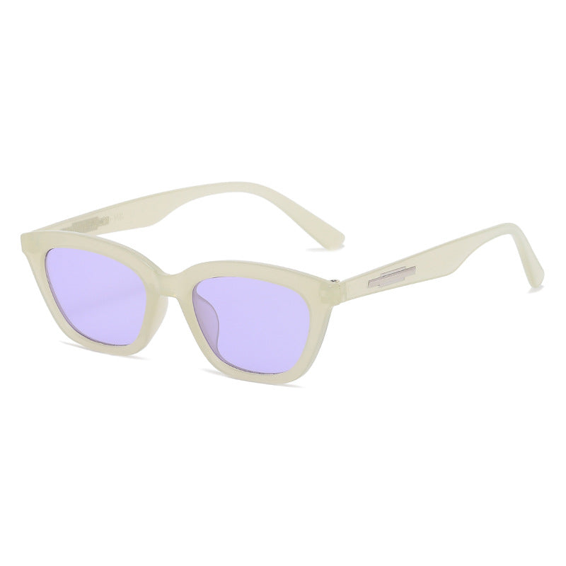 Damen modische Cat-Eye Sonnenbrille mit transparentem Rahmen und verspiegelten Gläsern Brehn