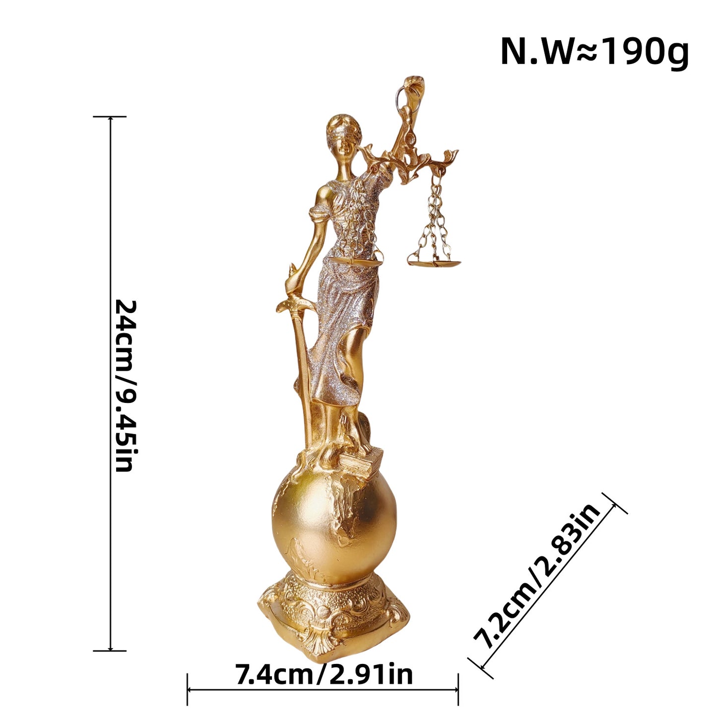 Elegante Statue der Justitia in kunstvollen Details Brehn