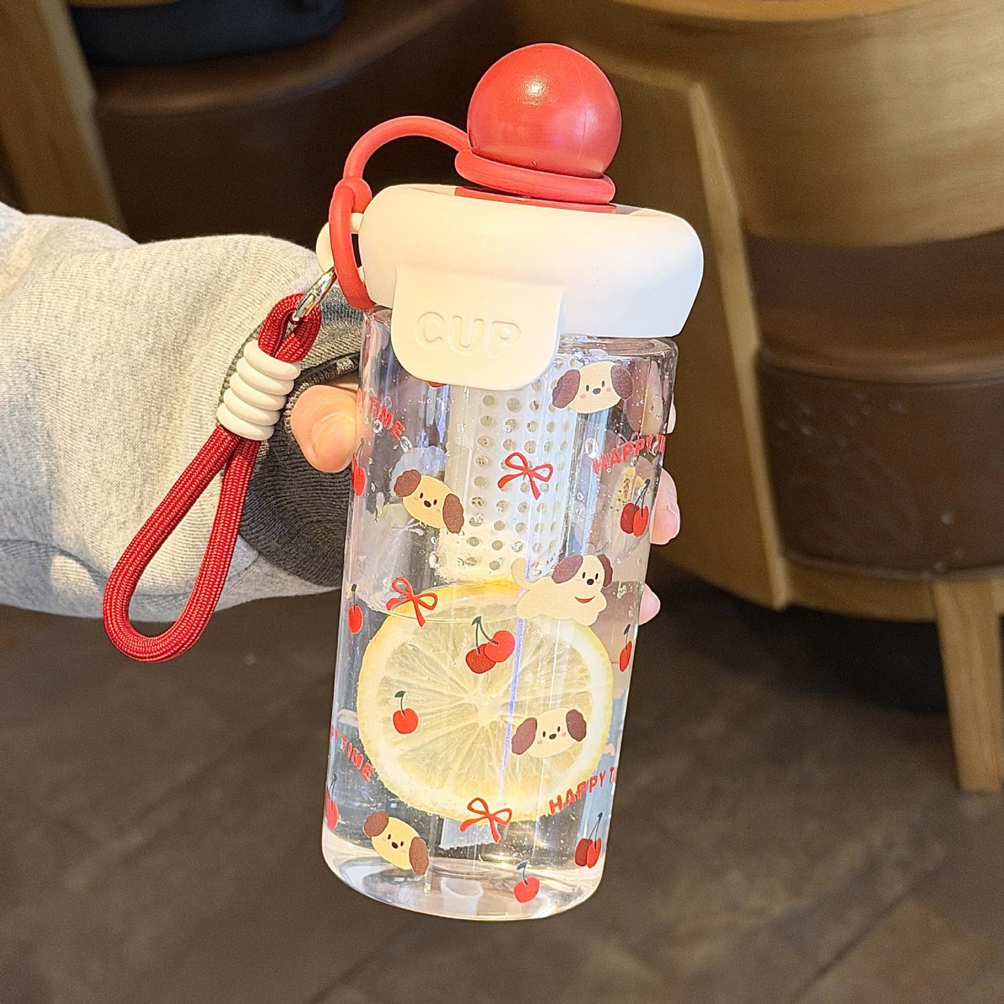 Damen Trinkflasche mit süßen Tiermotiven Brehn