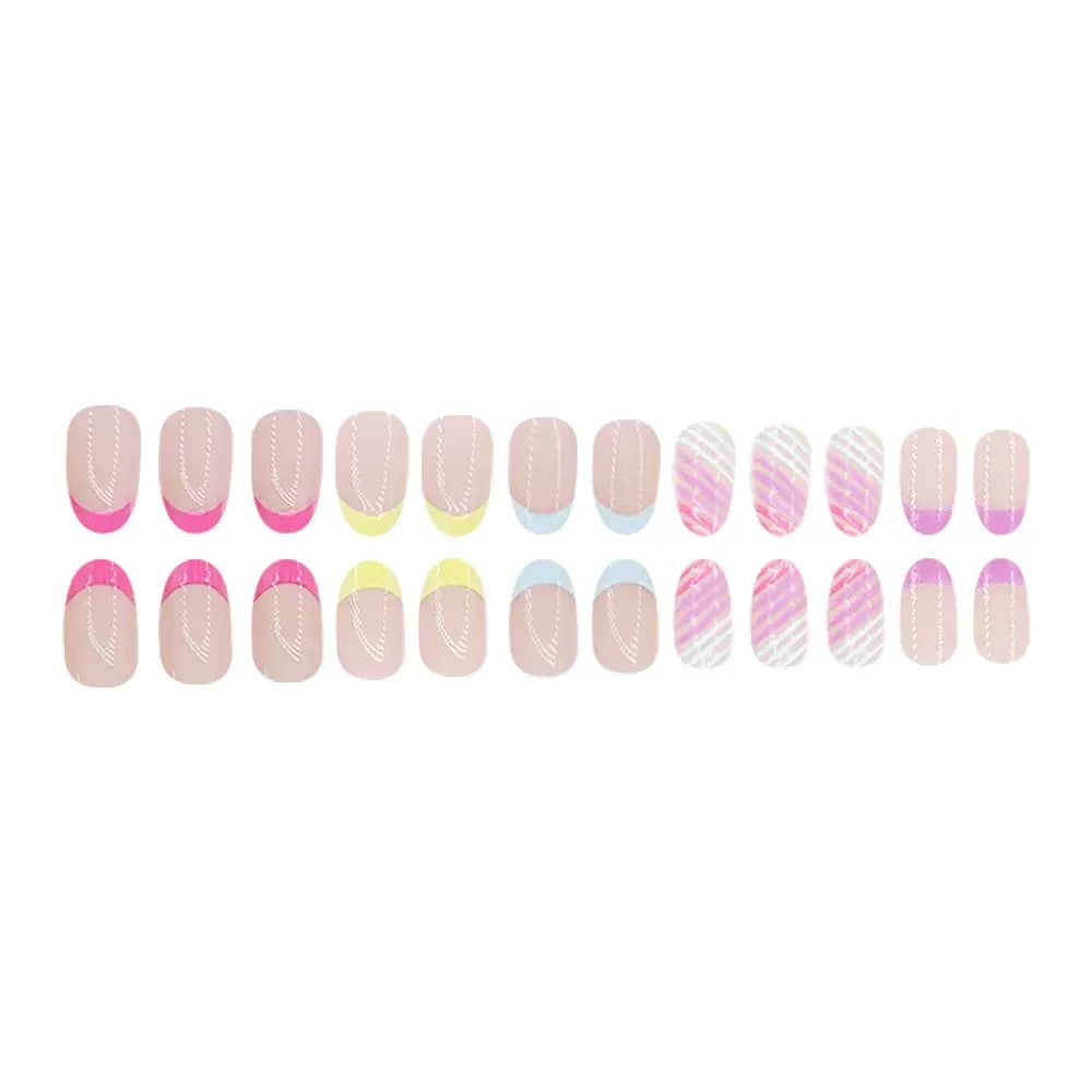 Kunstnagelset mit bunten Neonakzenten Brehn