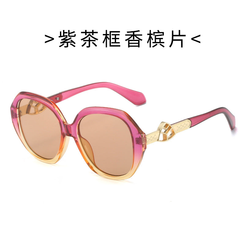 Damen Oversized Sonnenbrille mit goldenen Akzenten Brehn