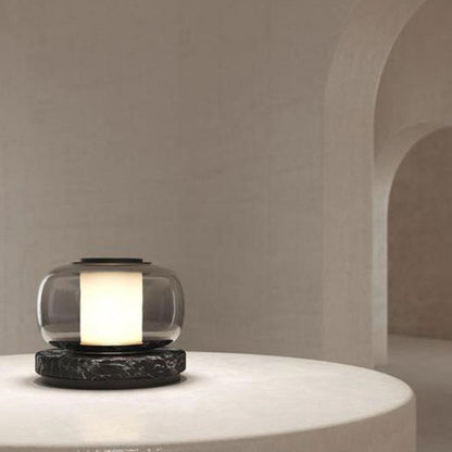 Moderne Glas- und Marmor-Tischlampe