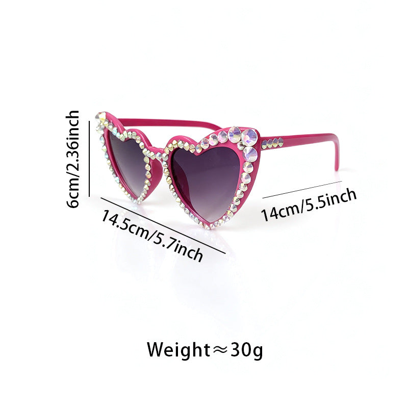 Rhinestone Herzförmige Sonnenbrille Brehn