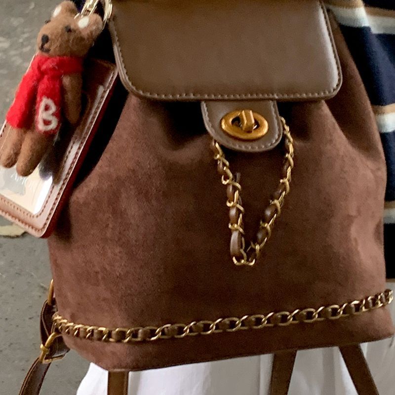 Chic Suede Kordelzug Rucksack Brehn