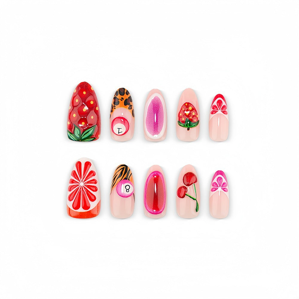 Kreative Frucht Nagelkunst mit Bunten Designs Brehn
