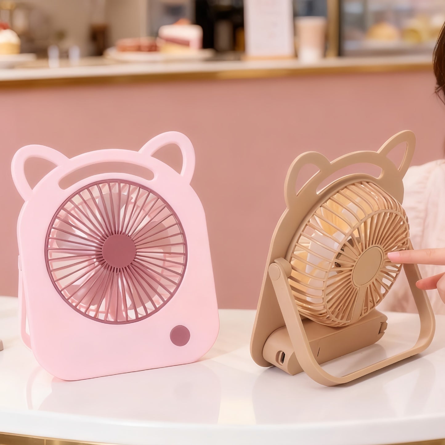 Damen Handventilator mit süßem Katzenmotiv Brehn