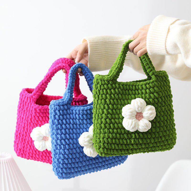 Handgefertigte Baumwolltasche mit Blumenapplikation Brehn