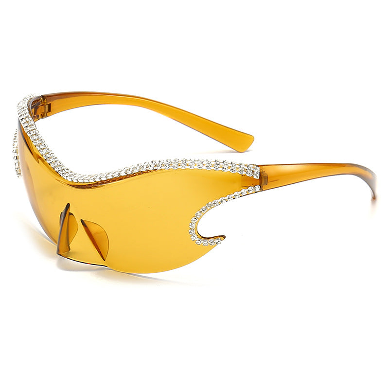 Damen Glamouröse Sonnenbrille mit funkelndem Strassbesatz Brehn