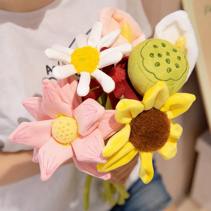 Plüsch Cordhosen Tulpe Katzenspielzeug mit flauschigem Pom-Bud & flexiblem Stiel Brehn