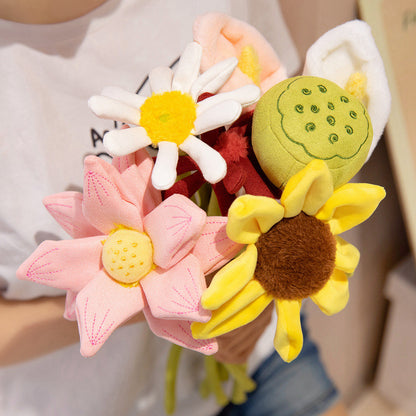 Plüsch Cordhosen Tulpe Katzenspielzeug mit flauschigem Pom-Bud & flexiblem Stiel Brehn
