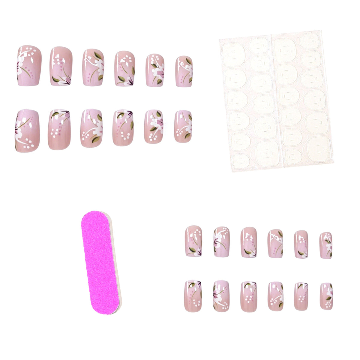 Elegante florale Acryl-Nageldesigns Brehn