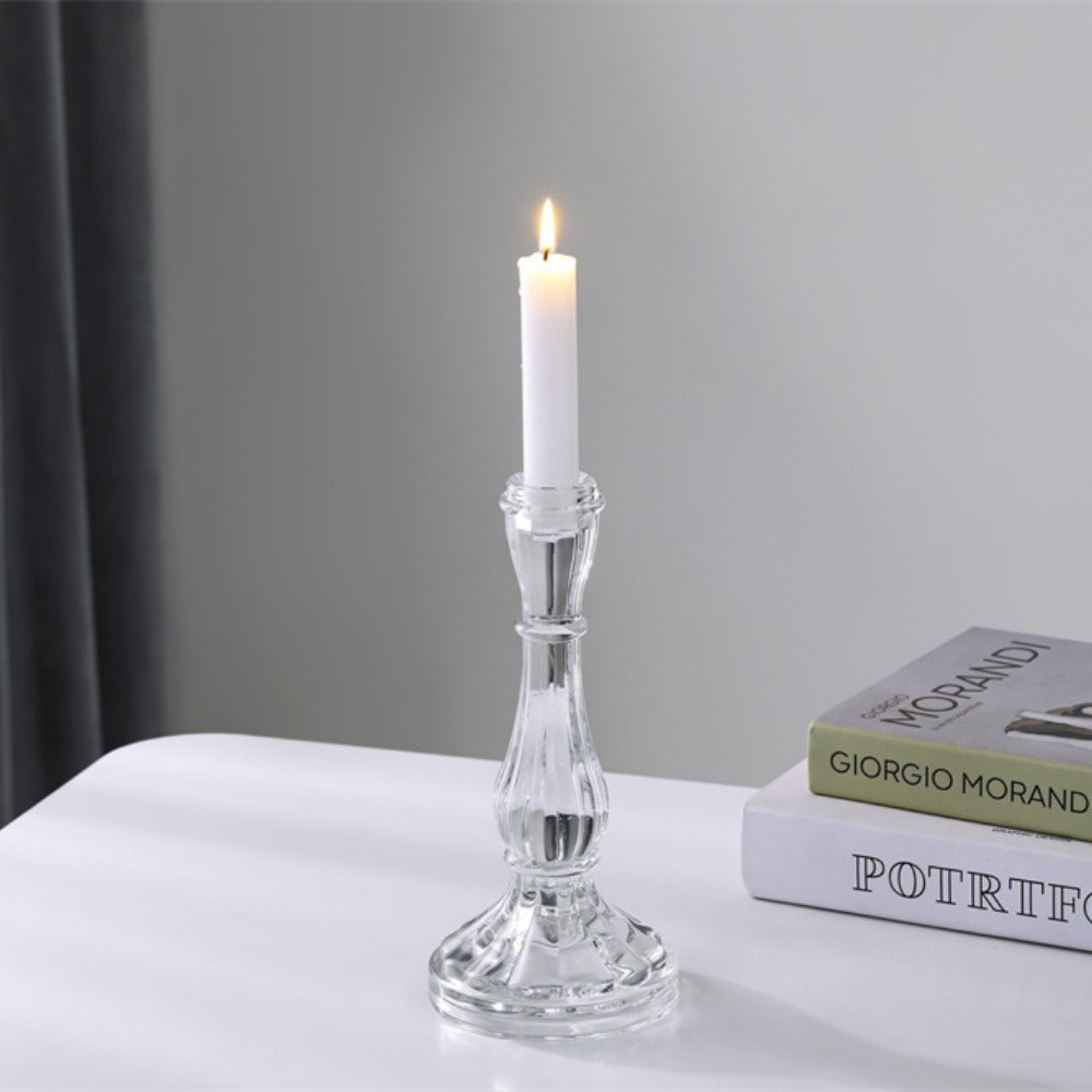 Rippenförmiger Kristallglas-Teelichthalter Brehn