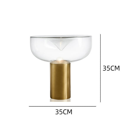 Moderne Glas Akzent Tischlampe mit goldener Basis