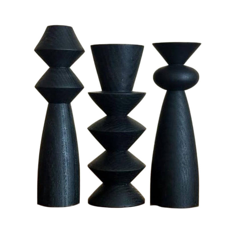 Skulpturaler dekorativer Kerzenhalter-Set