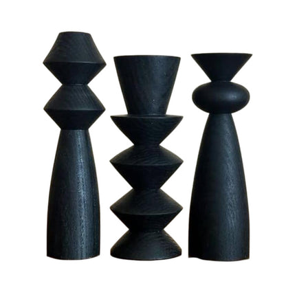 Skulpturaler dekorativer Kerzenhalter-Set