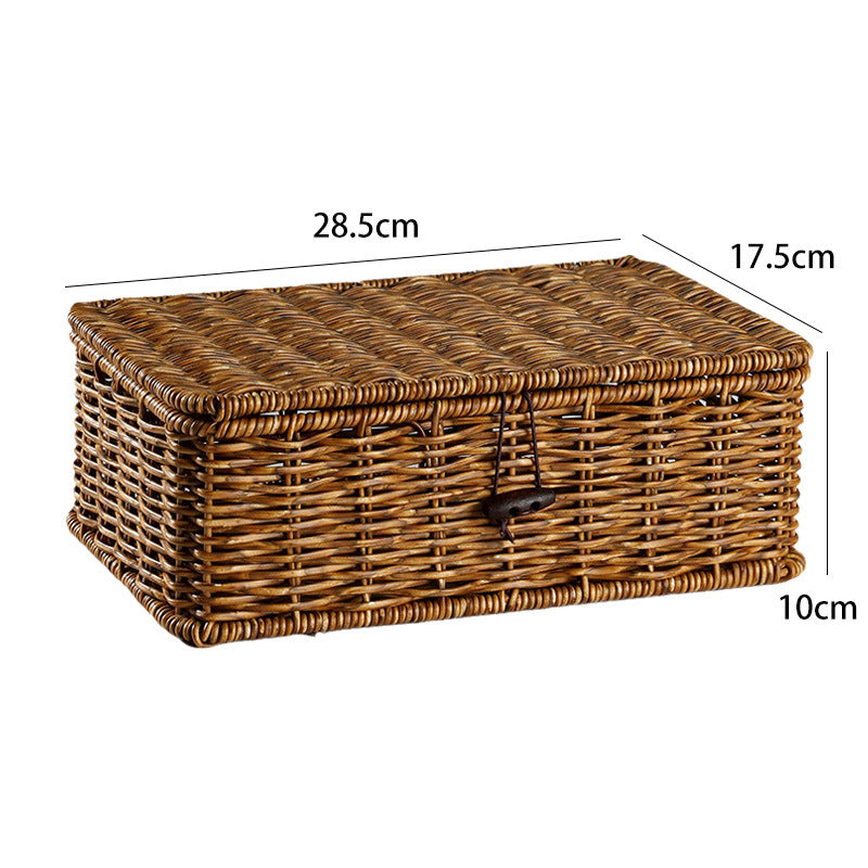 Handgefertigte natürliche Rattan-Aufbewahrungsbox Brehn
