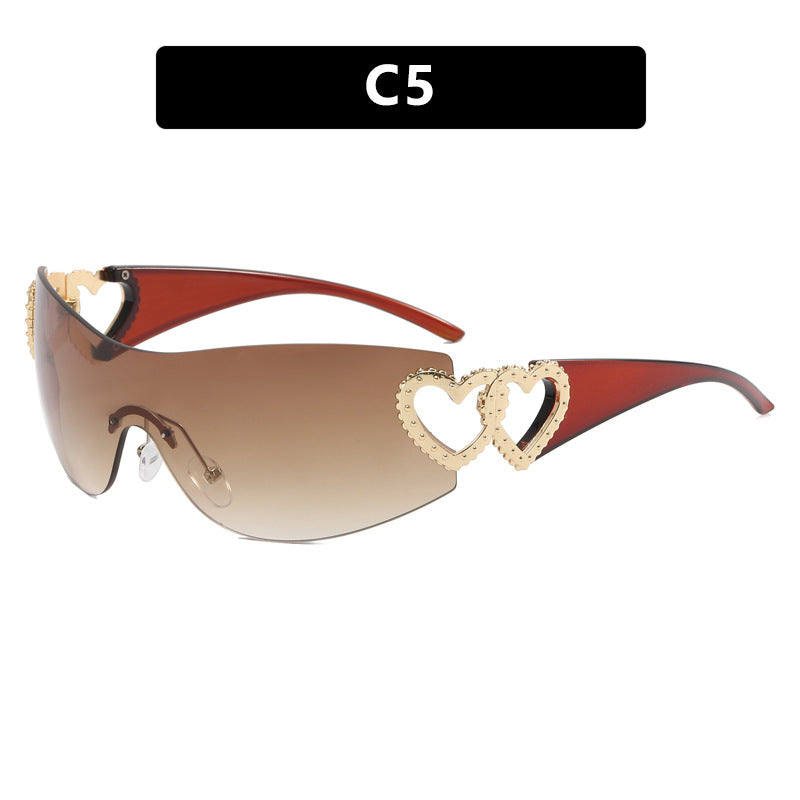 Damen Fashion-Sonnenbrille mit Herz-Applikationen Brehn