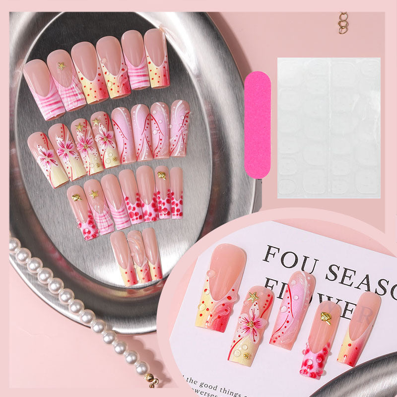 Künstlerisches Floral Design Press-On Nagelspitzen Brehn