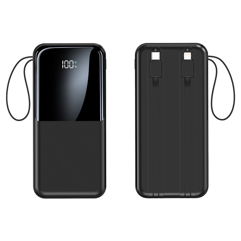 Tragbare Powerbank mit Integriertem Ladekabel und Lcd-Anzeige Brehn