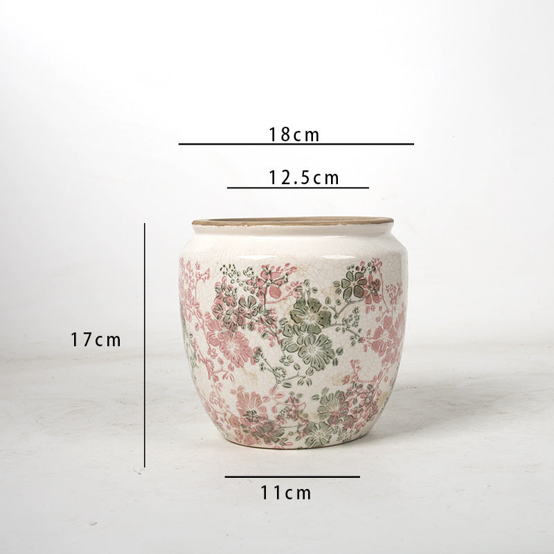 Florale Keramik Pflanzschale Brehn