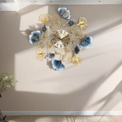 Elegante Ginkgo Blatt Wanduhr Brehn