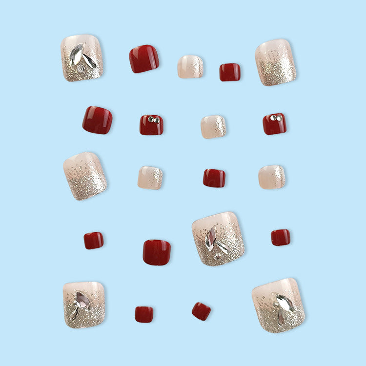 Fußnagelkunst-Set mit glamourösen Glitzerakzenten Brehn