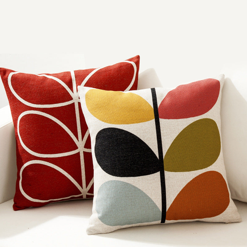 Quadratischer Zierkissenbezug im Retro-Scandi‑Stil mit zentralem Punktmotiv Brehn