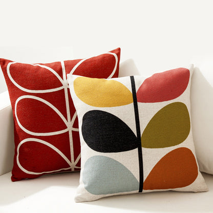 Quadratischer Zierkissenbezug im Retro-Scandi‑Stil mit zentralem Punktmotiv Brehn
