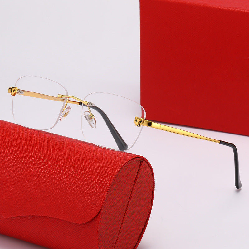 Damen modische Halbrahmenbrille mit elegantem Metallgestell Brehn