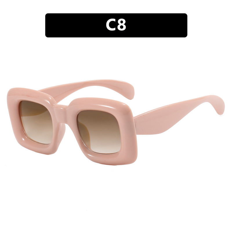 Damen stilvolle quadratische Sonnenbrille mit breitem Rahmen Brehn