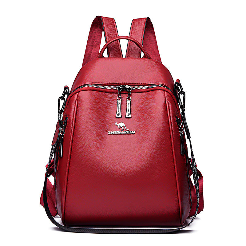 Chic Multifunktionaler Leder-Rucksack